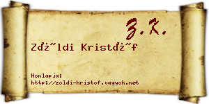 Zöldi Kristóf névjegykártya