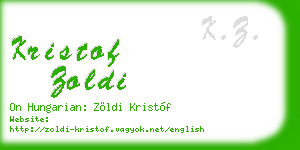 kristof zoldi business card