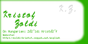 kristof zoldi business card